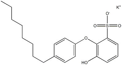 6-Hydroxy-4'-octyl[oxybisbenzene]-2-sulfonic acid potassium salt Struktur