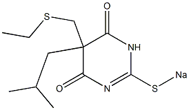 5-(Ethylthiomethyl)-5-isobutyl-2-sodiothio-4,6(1H,5H)-pyrimidinedione Struktur