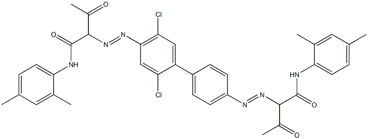 4,4'-Bis[[1-(2,4-dimethylphenylamino)-1,3-dioxobutan-2-yl]azo]-2,5-dichloro-1,1'-biphenyl Struktur