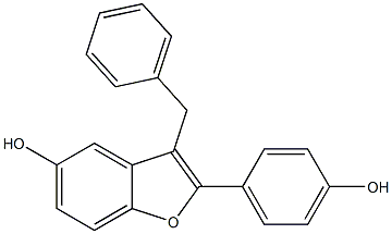 2-(4-Hydroxyphenyl)-3-benzylbenzofuran-5-ol Struktur