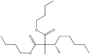 (-)-2-Methyl-2-[(S)-1-methylhexyl]malonic acid dibutyl ester Struktur