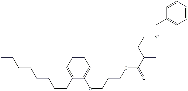 N,N-Dimethyl-N-benzyl-N-[3-[[3-(2-octylphenyloxy)propyl]oxycarbonyl]butyl]aminium Struktur