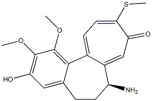 (S)-1-Methoxy-2-methyloxy-3-hydroxy-7-amino-10-methylthio-6,7-dihydrobenzo[a]heptalen-9(5H)-one Struktur