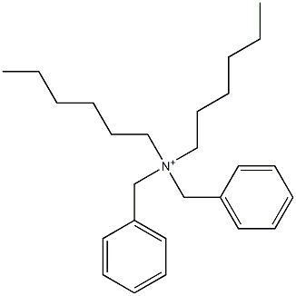 Dihexyldibenzylaminium Struktur