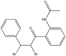 1-(2-Acetylaminophenyl)-2,3-dibromo-3-phenylpropan-1-one Struktur