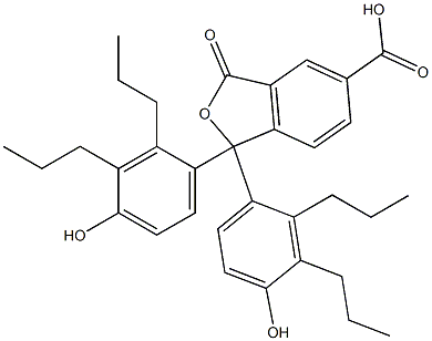 1,3-Dihydro-1,1-bis(4-hydroxy-2,3-dipropylphenyl)-3-oxoisobenzofuran-5-carboxylic acid Struktur