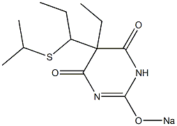 5-Ethyl-5-[1-(isopropylthio)propyl]-2-sodiooxy-4,6(1H,5H)-pyrimidinedione Struktur