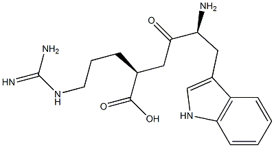 (2S)-5-[(Aminoiminomethyl)amino]-2-[(S)-4-(1H-indol-3-yl)-3-amino-2-oxobutyl]pentanoic acid Struktur