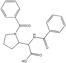 2-(1-Benzoylpyrrolidin-2-yl)-2-(benzoylamino)acetic acid Struktur