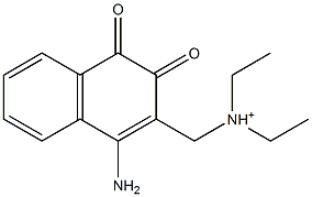 [[(4-Amino-1,2-dihydro-1,2-dioxonaphthalen)-3-yl]methyl]-N,N-diethylaminium Struktur