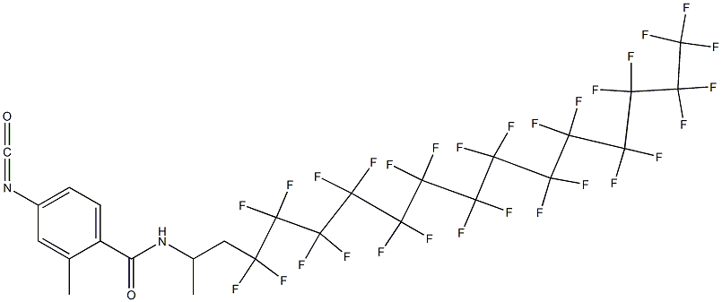 4-Isocyanato-2-methyl-N-[2-(nonacosafluorotetradecyl)-1-methylethyl]benzamide Struktur