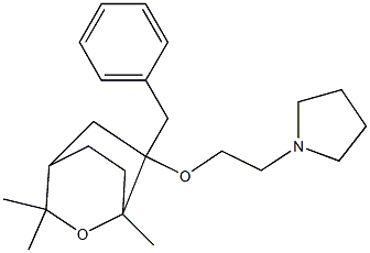 1,3,3-Trimethyl-6-benzyl-6-[2-(pyrrolidin-1-yl)ethoxy]-2-oxabicyclo[2.2.2]octane Struktur