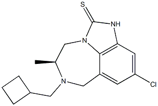 [5S,(+)]-9-Chloro-4,5,6,7-tetrahydro-5-methyl-6-cyclobutylmethylimidazo[4,5,1-jk][1,4]benzodiazepine-2(1H)-thione Struktur