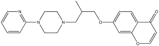 7-[3-[4-(2-Pyridinyl)-1-piperazinyl]-2-methylpropyloxy]-4H-1-benzopyran-4-one Struktur