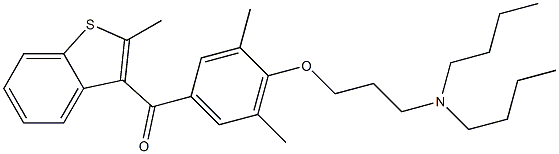 2-Methyl-3-[3,5-dimethyl-4-[3-(dibutylamino)propoxy]benzoyl]benzo[b]thiophene Struktur