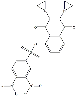 2,3-Bis(1-aziridinyl)-5-(3,4-dinitrophenylsulfonyloxy)-1,4-naphthoquinone Struktur