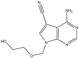 4-Amino-7-[(2-hydroxyethoxy)methyl]-7H-pyrrolo[2,3-d]pyrimidine-5-carbonitrile Struktur