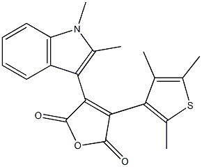 1,2-Dimethyl-3-[[4-(2,4,5-trimethyl-3-thienyl)-2,5-dihydro-2,5-dioxofuran]-3-yl]-1H-indole Struktur