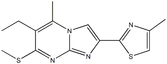 2-(4-Methyl-2-thiazolyl)-6-ethyl-5-methyl-7-methylthioimidazo[1,2-a]pyrimidine Struktur