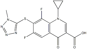 7-(1-Methyl-1H-tetrazol-5-yl)thio-1-cyclopropyl-6,8-difluoro-1,4-dihydro-4-oxoquinoline-3-carboxylic acid Struktur