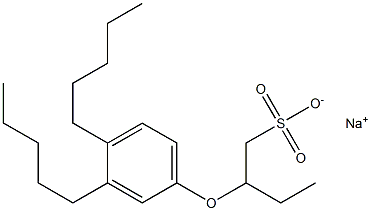 2-(3,4-Dipentylphenoxy)butane-1-sulfonic acid sodium salt Struktur