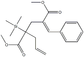 4-Benzylidene-2-(2-propenyl)-2-(trimethylsilyl)pentanedioic acid dimethyl ester Struktur