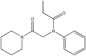 N-[(Piperidinocarbonyl)methyl]-N-phenylpropionamide Struktur