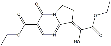 2-[(4-Oxo-3-ethoxycarbonyl-4,6,7,8-tetrahydropyrrolo[1,2-a]pyrimidin)-8-ylidene]-2-hydroxyacetic acid ethyl ester Struktur