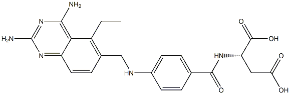 N-[4-[[(2,4-Diamino-5-ethylquinazolin-6-yl)methyl]amino]benzoyl]-L-aspartic acid Struktur