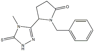 4-Methyl-5-(5-oxo-1-benzylpyrrolidin-2-yl)-2H-1,2,4-triazole-3(4H)-thione Struktur