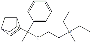 2-[1-(Bicyclo[2.2.1]hept-5-en-2-yl)-1-phenylethoxy]-N,N-diethyl-N-methylethanaminium Struktur