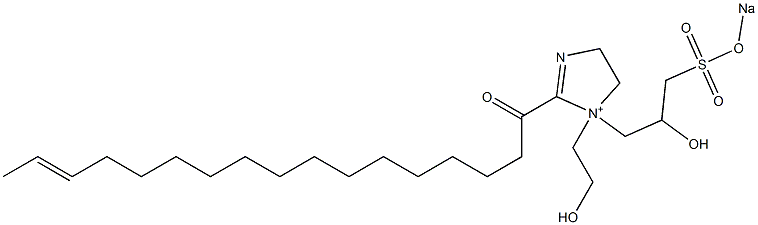 1-(2-Hydroxyethyl)-1-[2-hydroxy-3-(sodiooxysulfonyl)propyl]-2-(15-heptadecenoyl)-2-imidazoline-1-ium Struktur