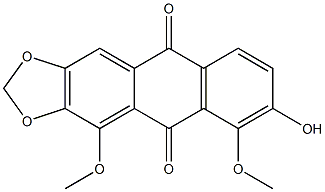 7-Hydroxy-1,8-dimethoxy-2,3-methylenedioxy-9,10-anthracenedione Struktur