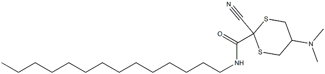 2-Cyano-5-(dimethylamino)-N-tetradecyl-1,3-dithiane-2-carboxamide Struktur