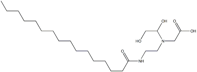 N-(1,2-Dihydroxyethyl)-N-[2-(hexadecanoylamino)ethyl]aminoacetic acid Struktur