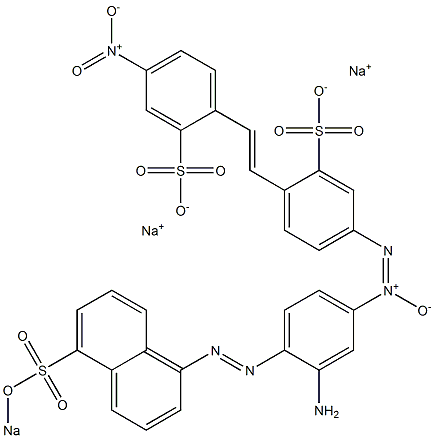 4-[3-Amino-4-[5-(sodiosulfo)-1-naphtylazo]phenyl-ONN-azoxy]-4'-nitrostilbene-2,2'-disulfonic acid disodium salt Struktur