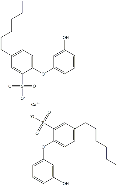 Bis(3'-hydroxy-4-hexyl[oxybisbenzene]-2-sulfonic acid)calcium salt Struktur