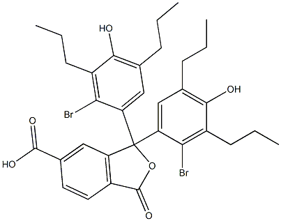 1,1-Bis(2-bromo-4-hydroxy-3,5-dipropylphenyl)-1,3-dihydro-3-oxoisobenzofuran-6-carboxylic acid Struktur