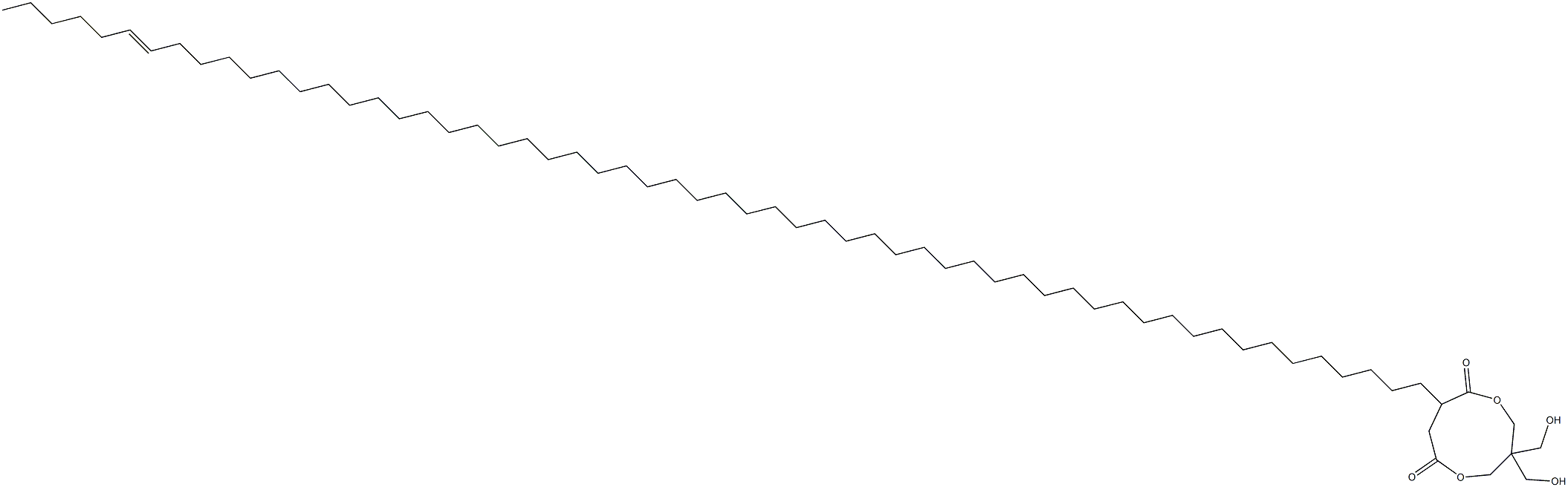 3,3-Bis(hydroxymethyl)-8-(52-octapentacontenyl)-1,5-dioxacyclononane-6,9-dione Struktur