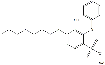 6-Hydroxy-5-octyl[oxybisbenzene]-2-sulfonic acid sodium salt Struktur