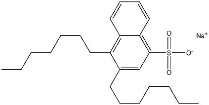 3,4-Diheptyl-1-naphthalenesulfonic acid sodium salt Struktur