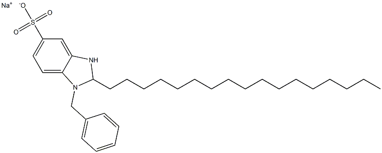 1-Benzyl-2,3-dihydro-2-heptadecyl-1H-benzimidazole-5-sulfonic acid sodium salt Struktur