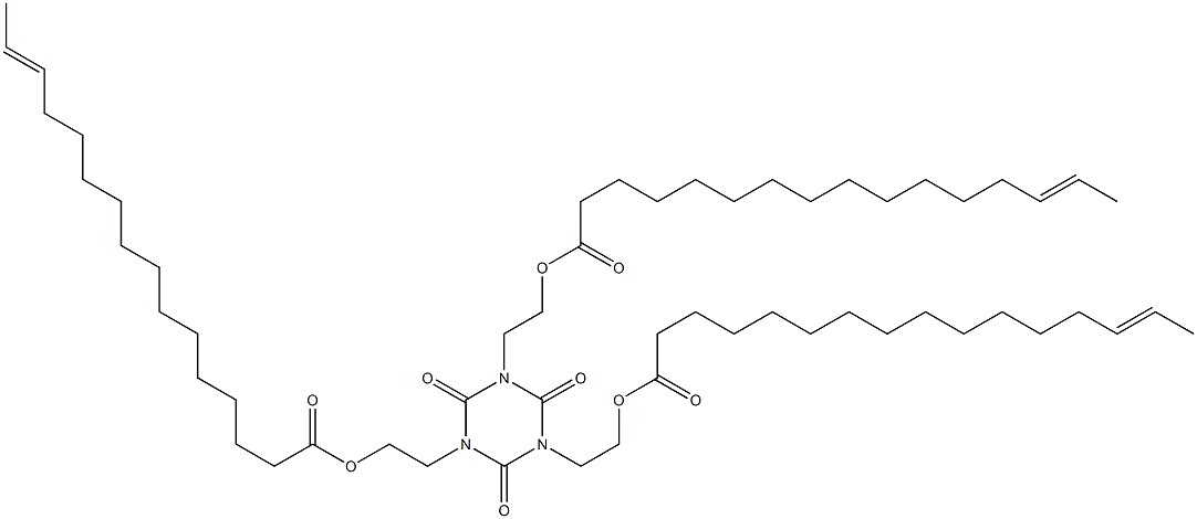 1,3,5-Tris[2-(14-hexadecenoyloxy)ethyl]hexahydro-1,3,5-triazine-2,4,6-trione Struktur