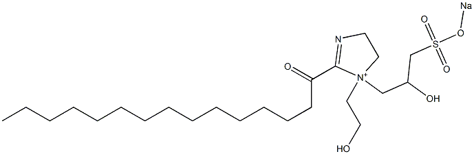 1-(2-Hydroxyethyl)-1-[2-hydroxy-3-(sodiooxysulfonyl)propyl]-2-pentadecanoyl-2-imidazoline-1-ium Struktur