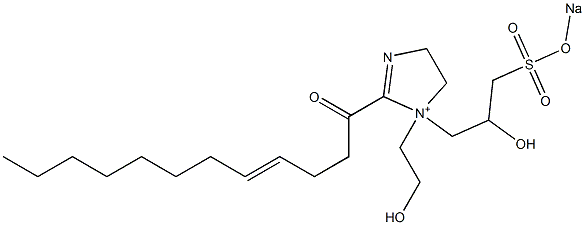 1-(2-Hydroxyethyl)-1-[2-hydroxy-3-(sodiooxysulfonyl)propyl]-2-(4-dodecenoyl)-2-imidazoline-1-ium Struktur