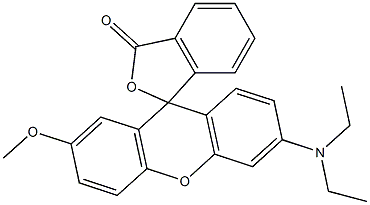 3'-(Diethylamino)-7'-methoxy-spiro[isobenzofuran-1(3H),9'-[9H]xanthene]-3-one Struktur