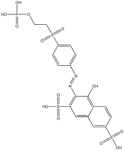 4-Hydroxy-3-[[4-[[2-(phosphonooxy)ethyl]sulfonyl]phenyl]azo]-2,7-naphthalenedisulfonic acid Struktur