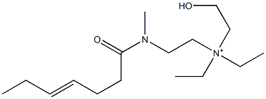 2-[N-Methyl-N-(4-heptenoyl)amino]-N,N-diethyl-N-(2-hydroxyethyl)ethanaminium Struktur