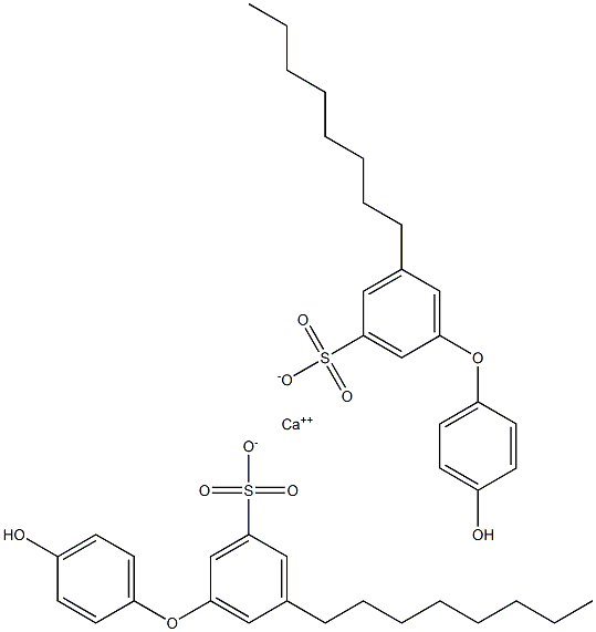 Bis(4'-hydroxy-5-octyl[oxybisbenzene]-3-sulfonic acid)calcium salt Struktur