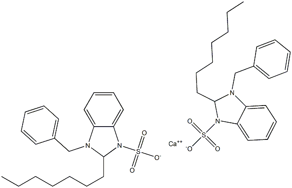 Bis(1-benzyl-2-heptyl-2,3-dihydro-1H-benzimidazole-3-sulfonic acid)calcium salt Struktur